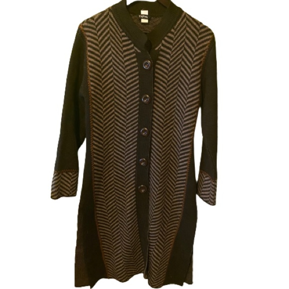 Vintage Y2K chevron printed long cardigan